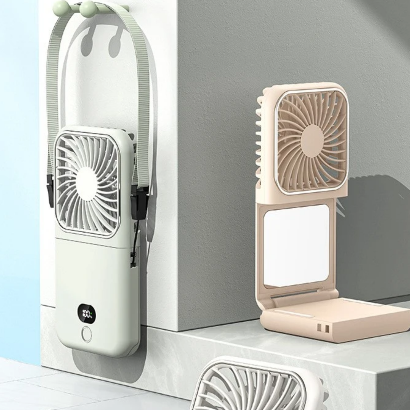 Mini fan be hanging around the neck and foldable